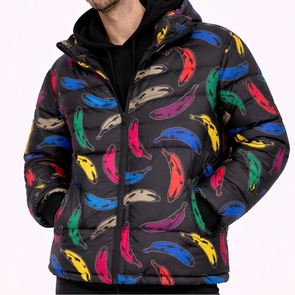 WeSC Banana Print Puffer Jacket L/XL BNWT | Rare Streetwear Winter Coat